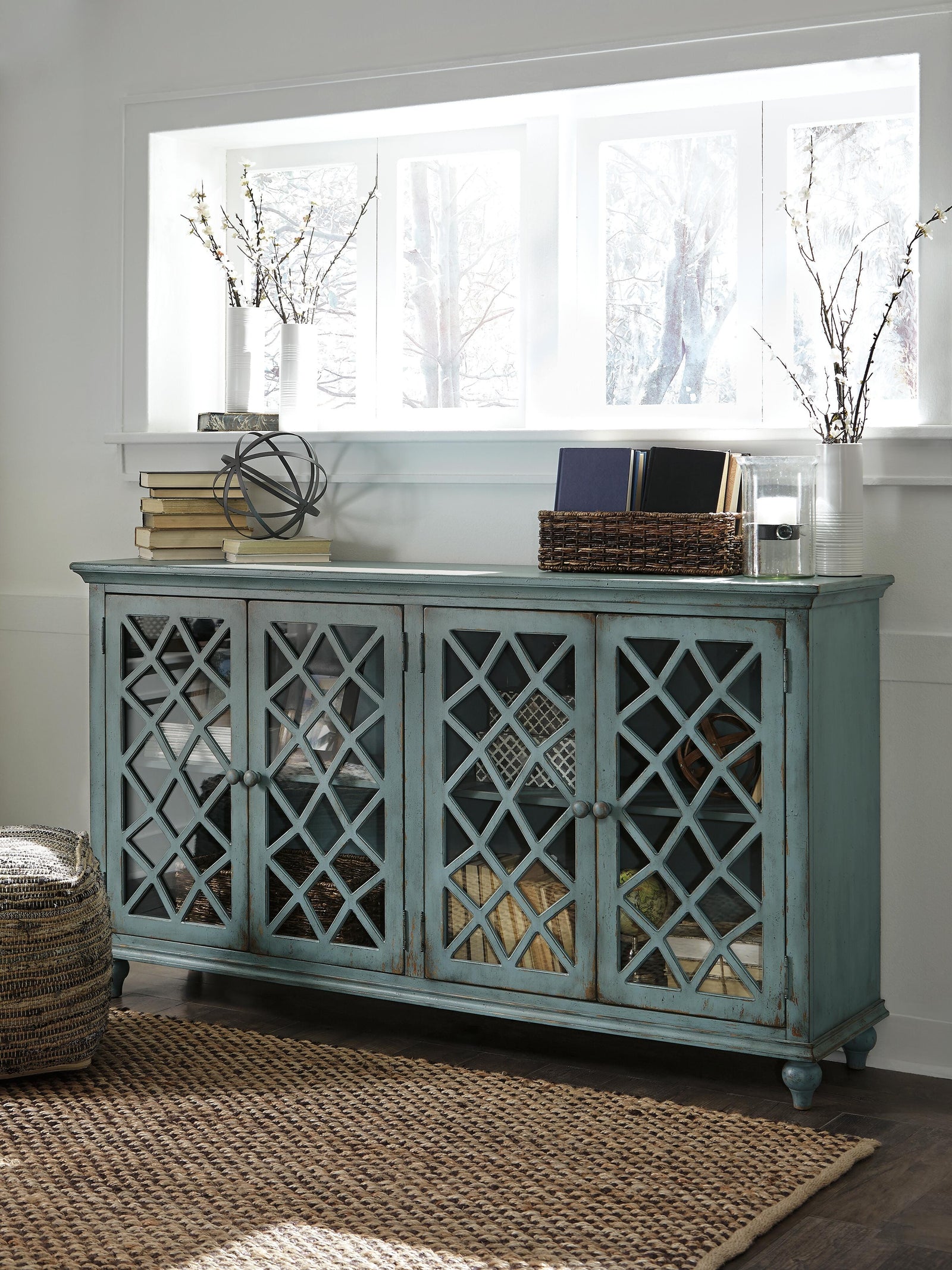 Mirimyn Accent Cabinet - Antique Teal  (T505-SI) - Image 3