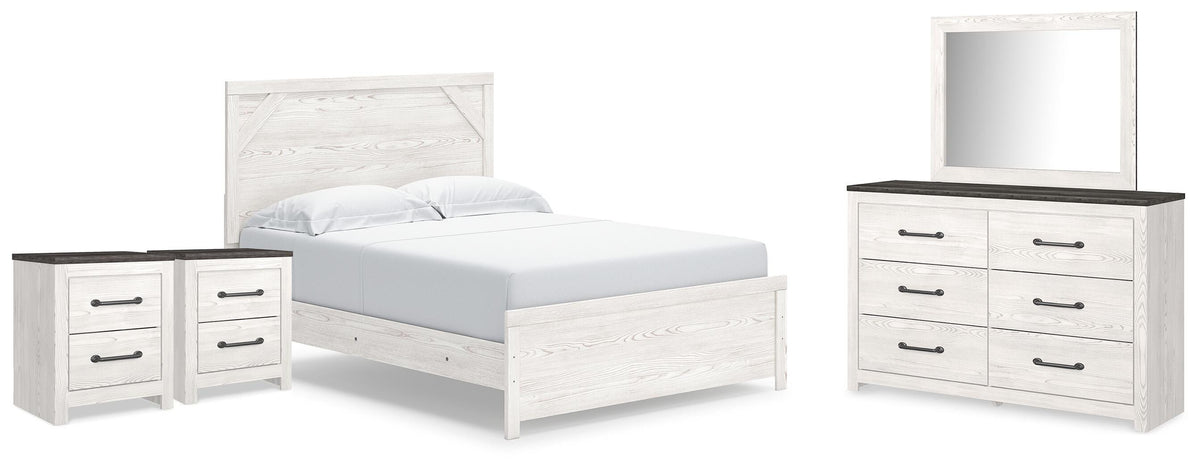 Gerridan Panel Bed, Dresser, Mirror and 2 Nightstands (B1190-SI)