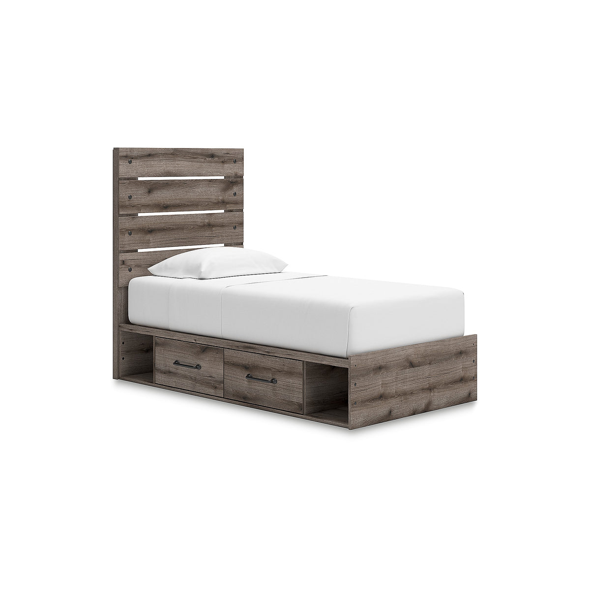 Graystorm Twin Panel Bed with Storage (PCB2405-SI) - Image 2