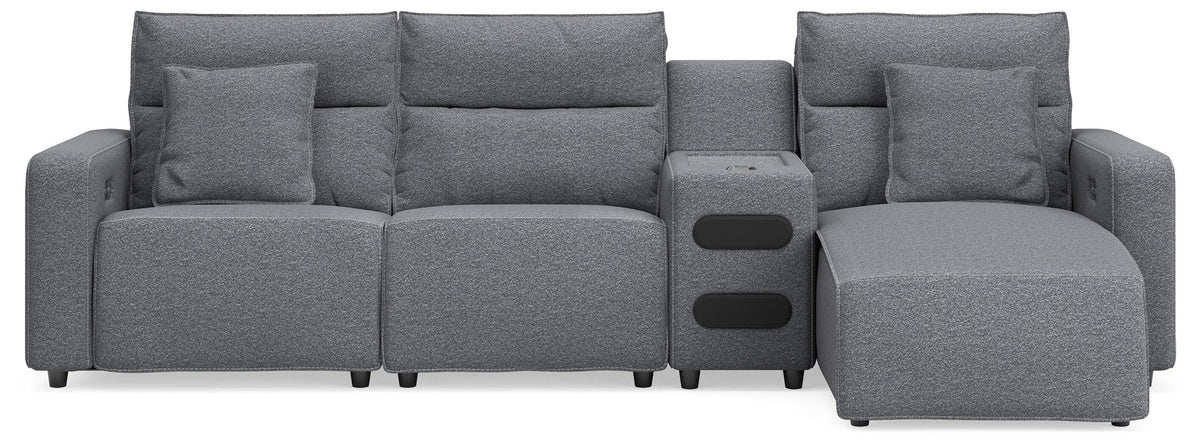 Modmax II 4-Piece Reclining Sectional with Chaise and Audio Console (65906-SI)