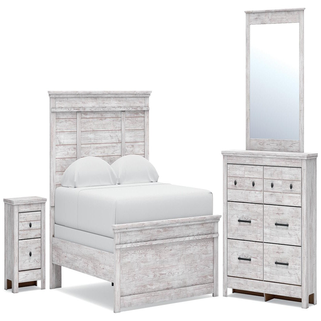 Makidern King Panel Bed, Dresser and Nightstand (PCB1171-SI)