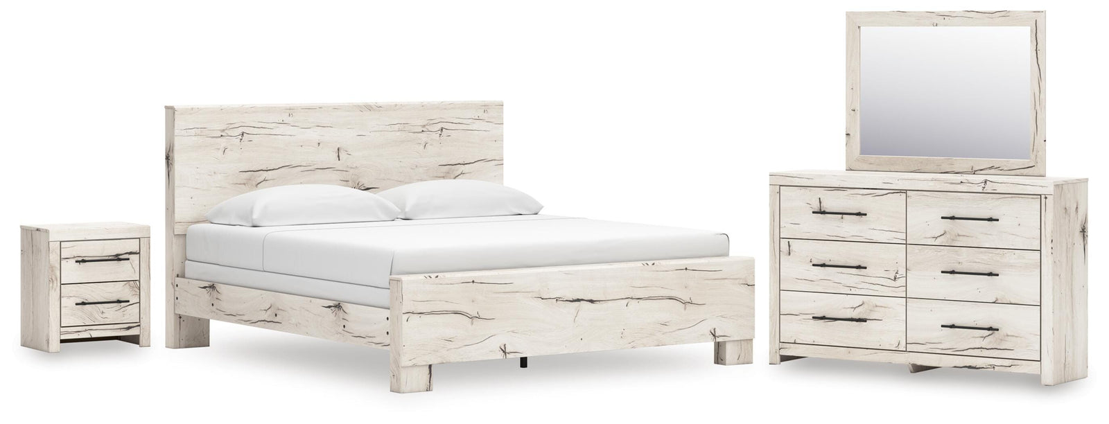 Lawroy Panel Bed, Dresser, Mirror and Nightstand - Light Natural  (B2310-SI)