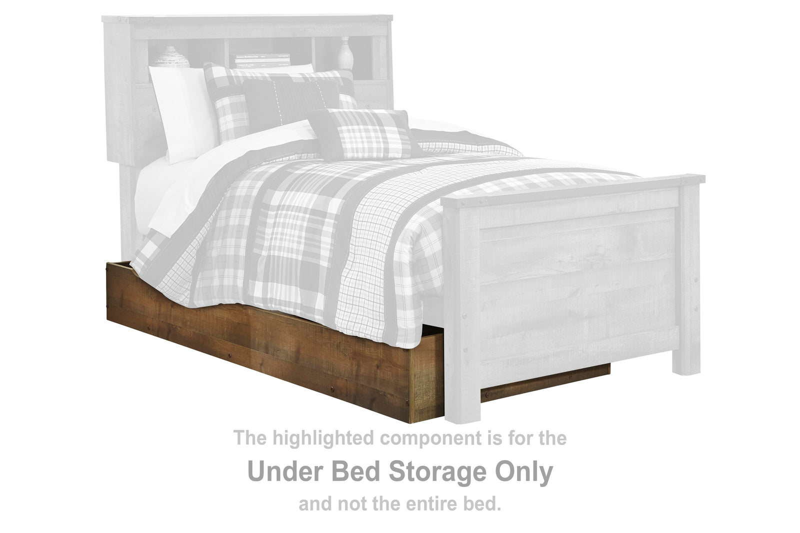 Trinell Bookcase Bed with Storage (Youth) - Brown  (B446-SI) - Image 2