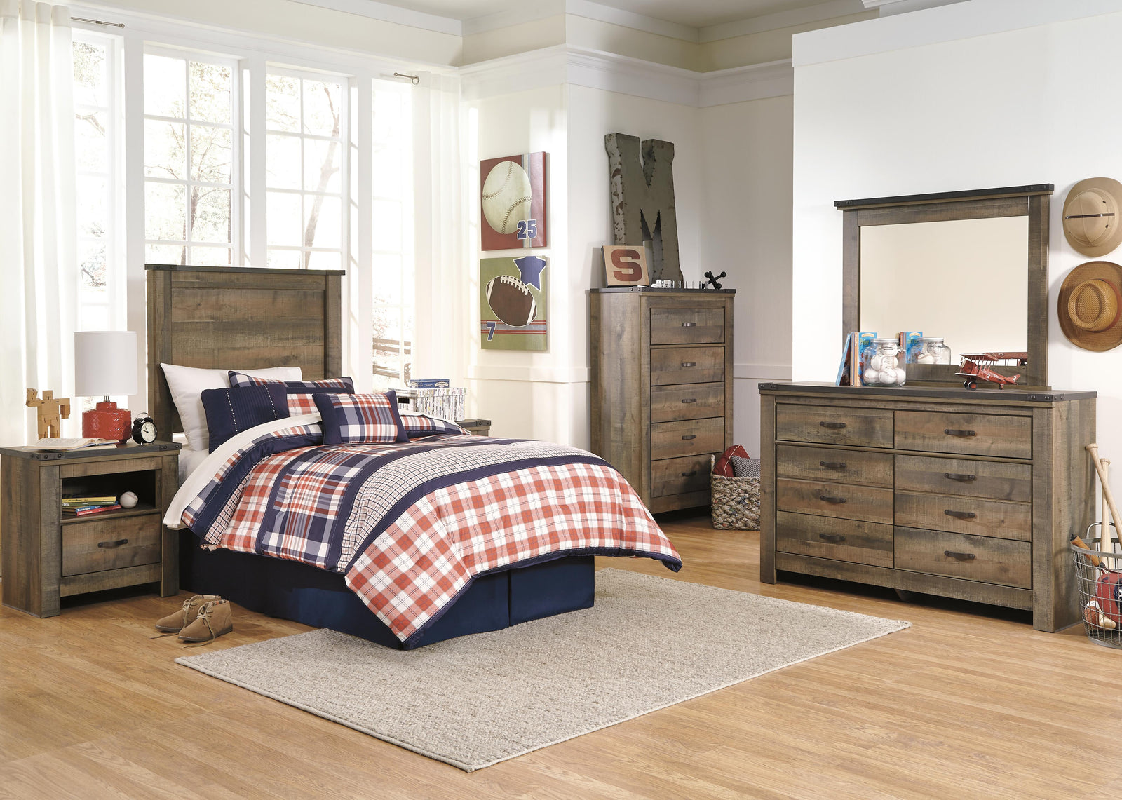 Trinell Panel Headboard - Brown  (B446-SI) - Image 17