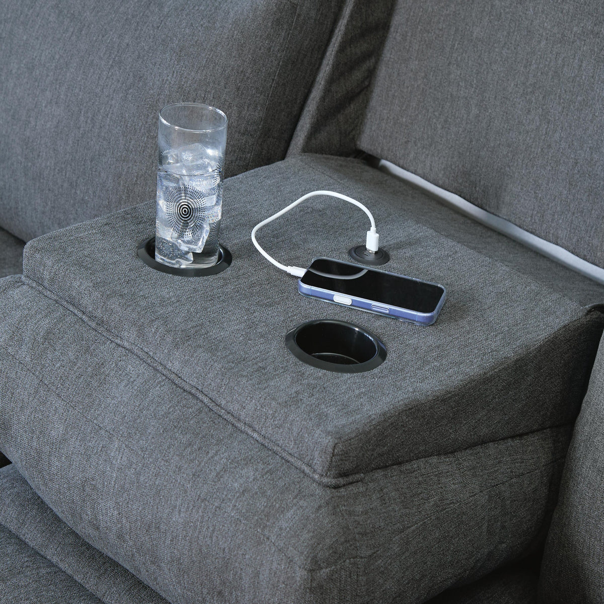 Side-Swipe Reclining Sofa with Drop Down Table (PC91406-SI) - Image 14