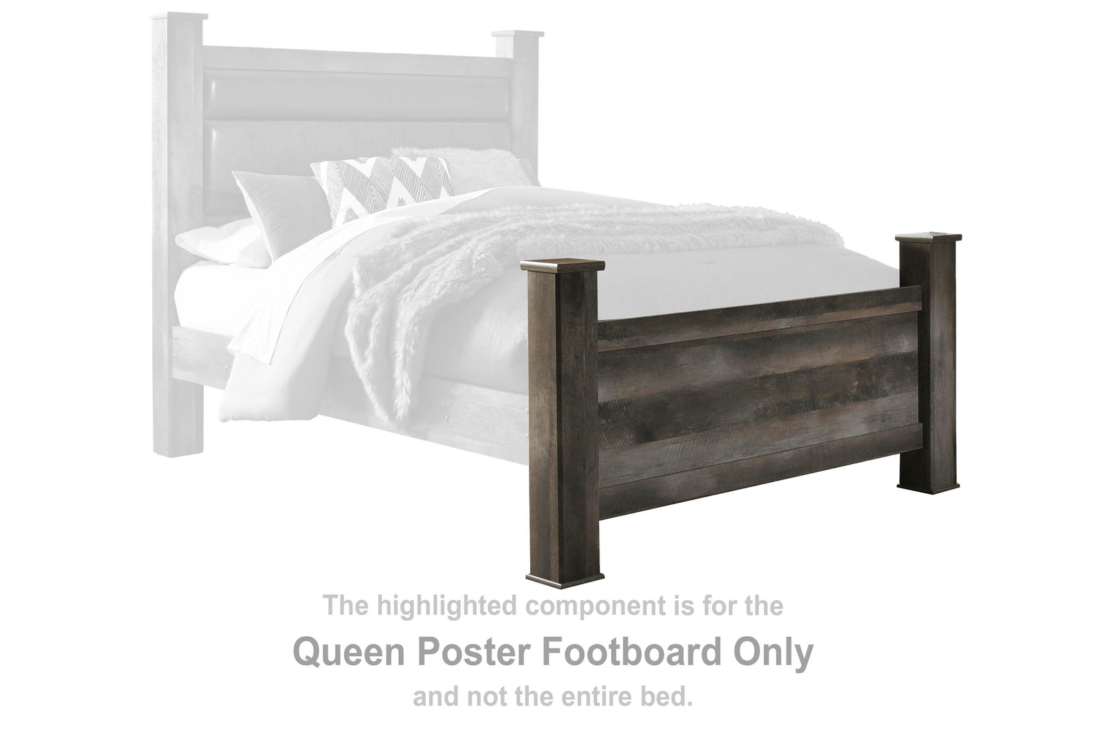 Wynnlow Poster Footboard - Gray  (B440-SI)