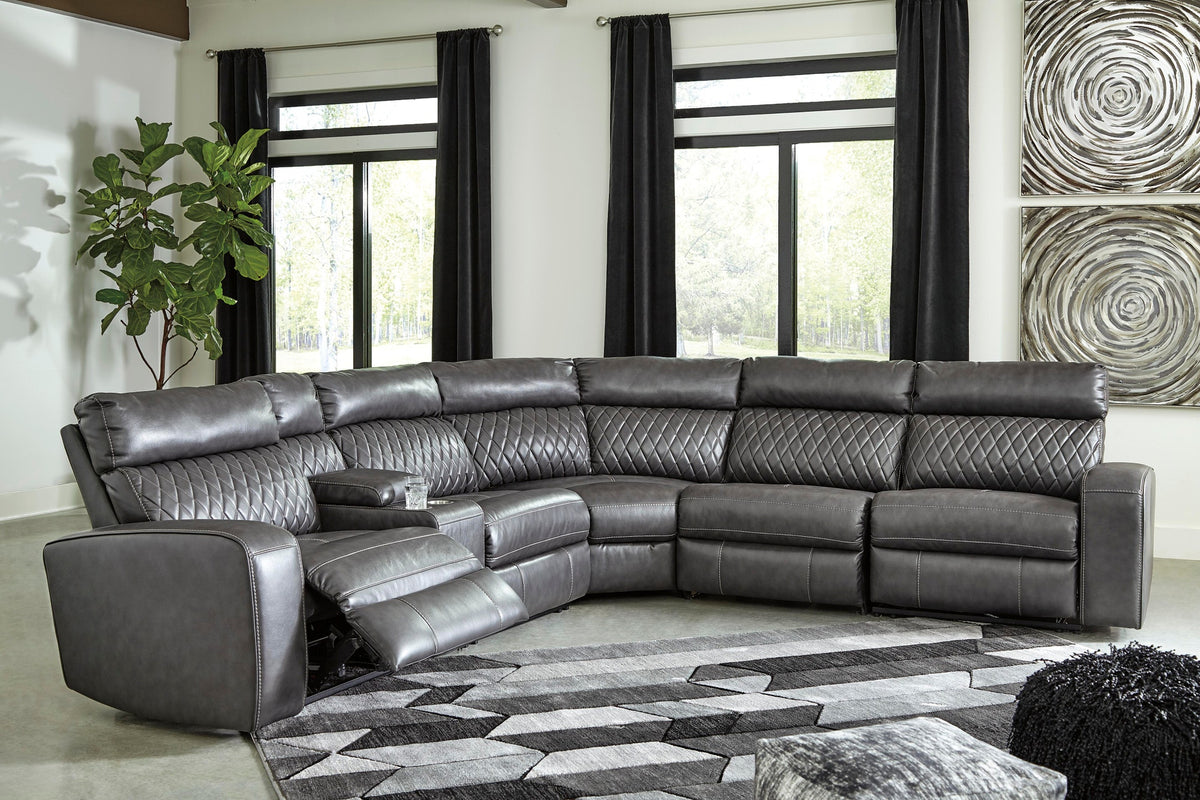 Samperstone 6-Piece Power Reclining Sectional (55203-SI) - Image 3