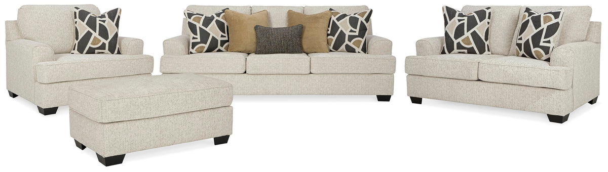 Heartcort Sofa, Loveseat, Oversized Chair and Ottoman (44604-SI)