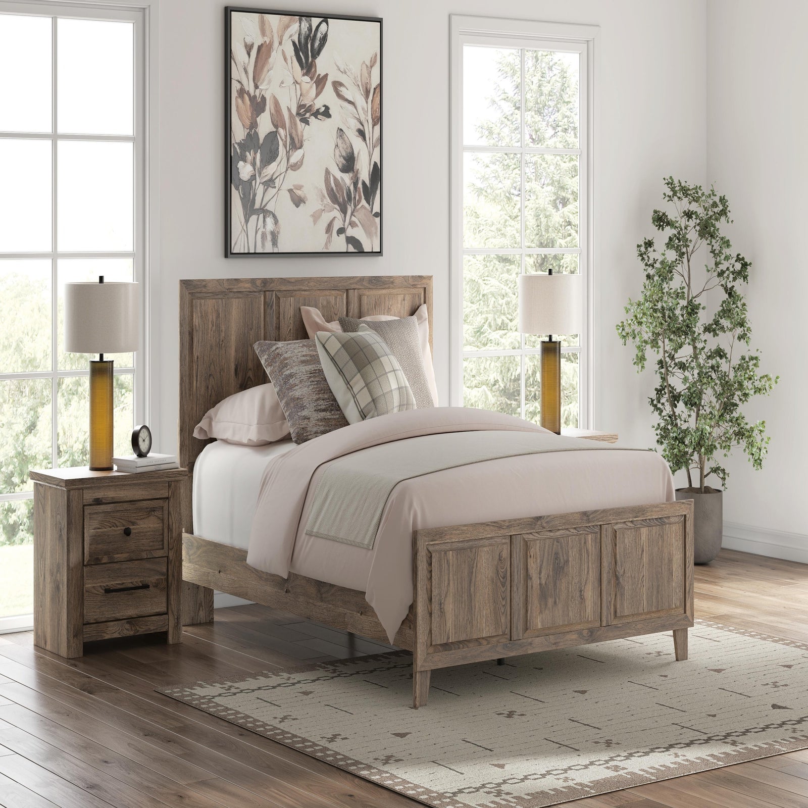 Rusticott Queen Panel Bed, Dresser and Mirror (PCB2260-SI) - Image 16