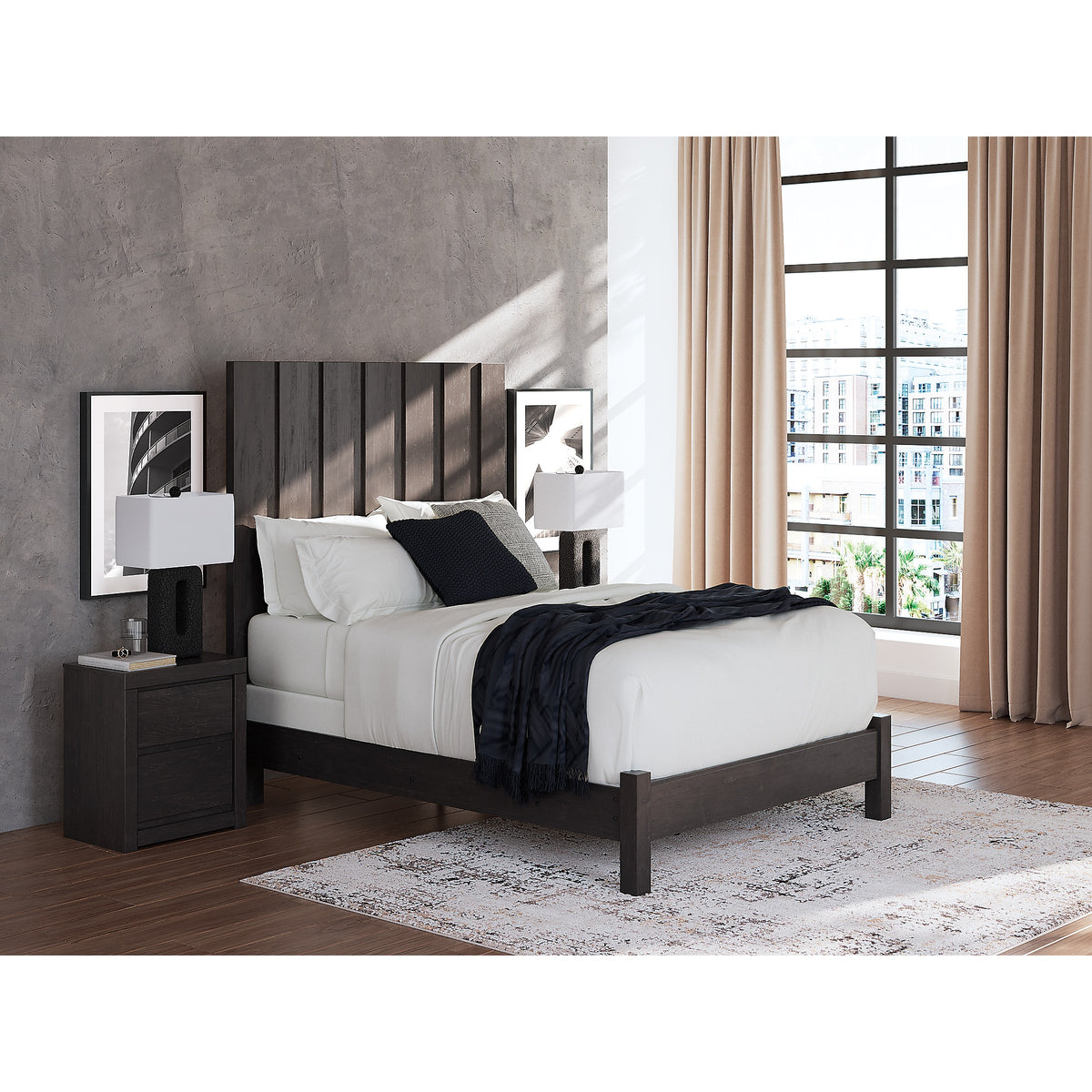 Fraluna Queen Panel Bed, Dresser and Mirror (PCB3370-SI) - Image 16