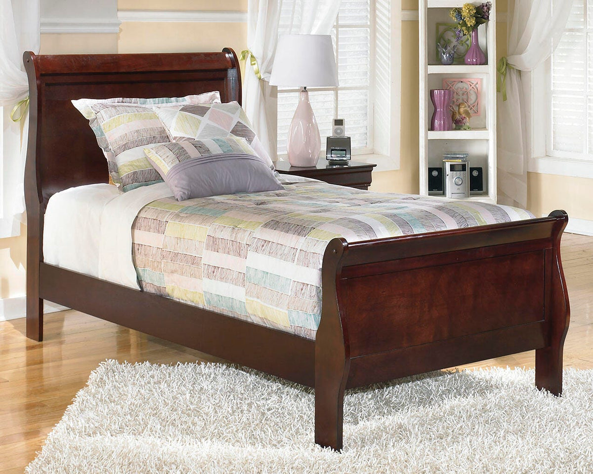 Alisdair Sleigh Bed (Youth) - Reddish Brown  (B376-SI) - Image 2