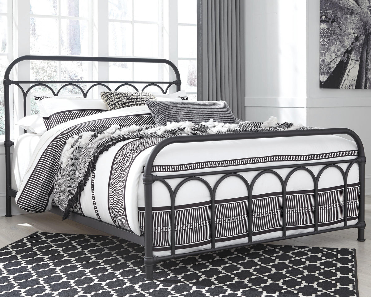 Nashburg Metal Bed - Black  (B280-SI) - Image 6