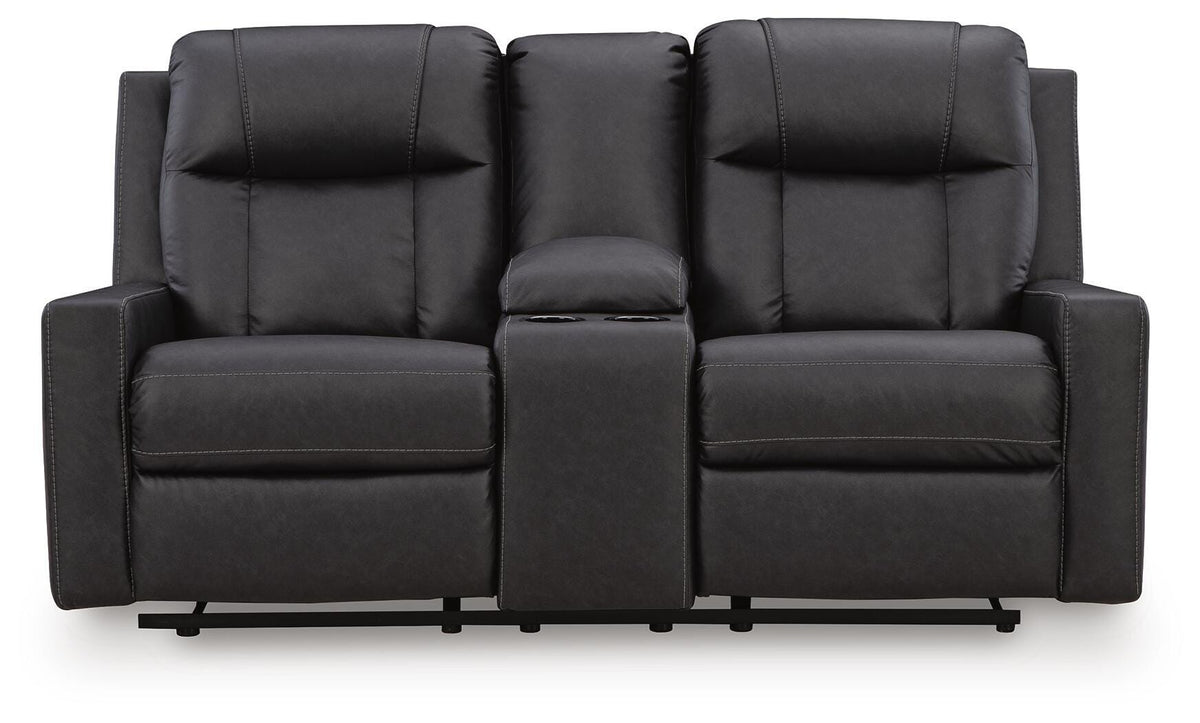 Mackmenville Reclining Loveseat with Console (74713-SI)