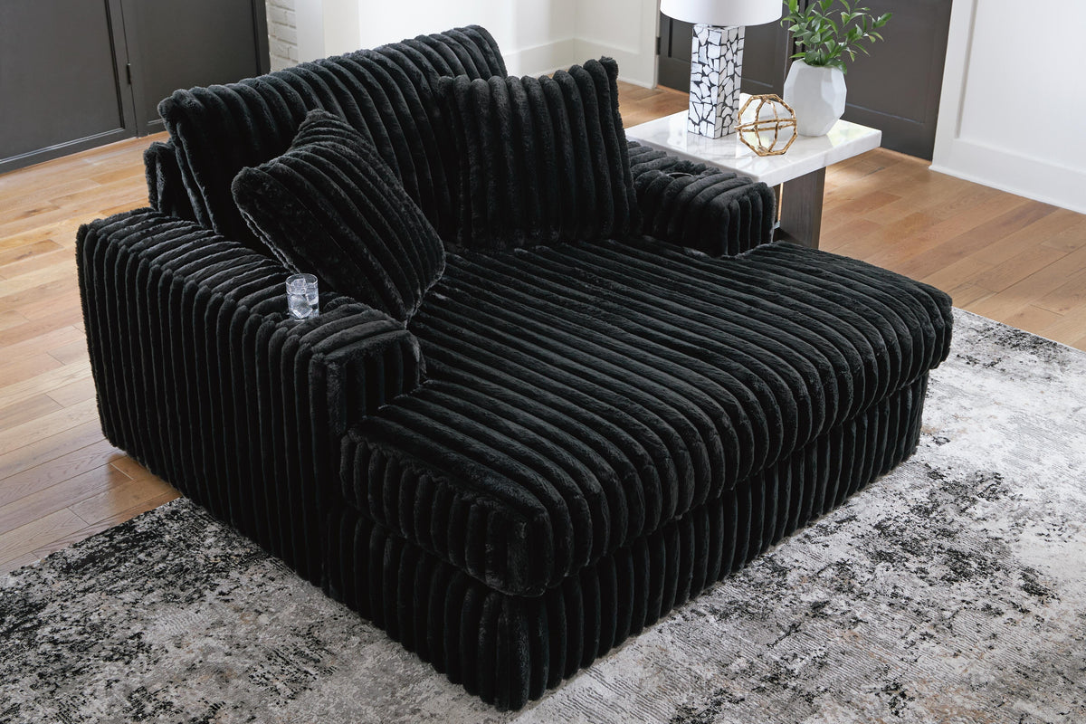 Midnight-Madness 3-Piece Sectional, Chaise and Oversized Accent Ottoman (98103-SI) - Image 23