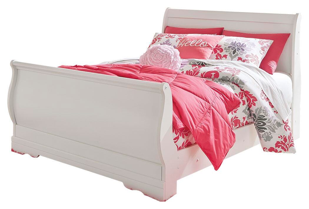Anarasia Sleigh Bed (Youth) - White  (B129-SI) - Image 2