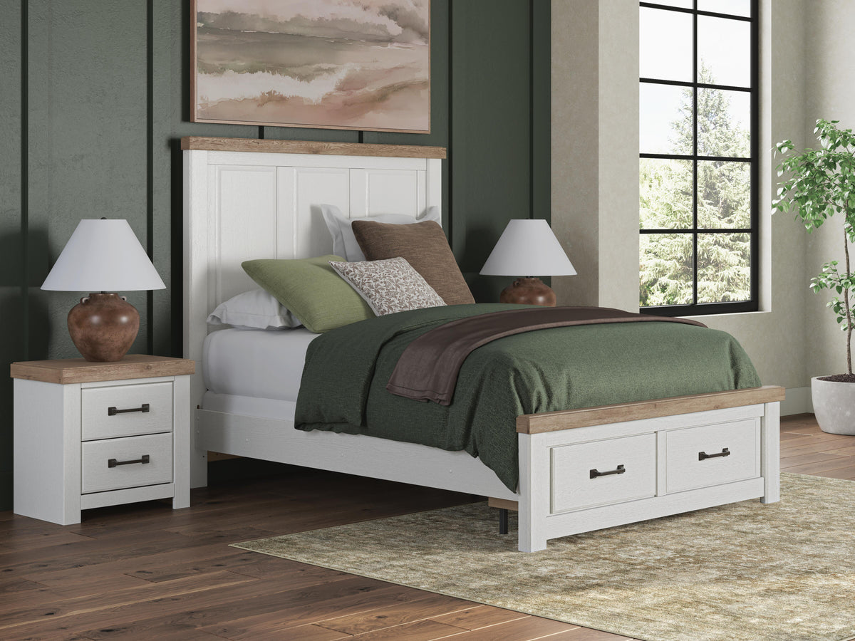 Savonport Panel Storage Bed - White/Brown  (B4615-SI) - Image 9