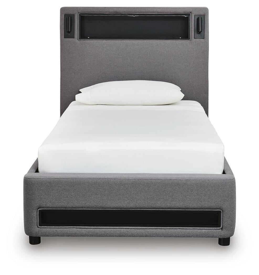 Finigale Twin Upholstered Bed with Wireless Audio (PCB2721-SI) - Image 4
