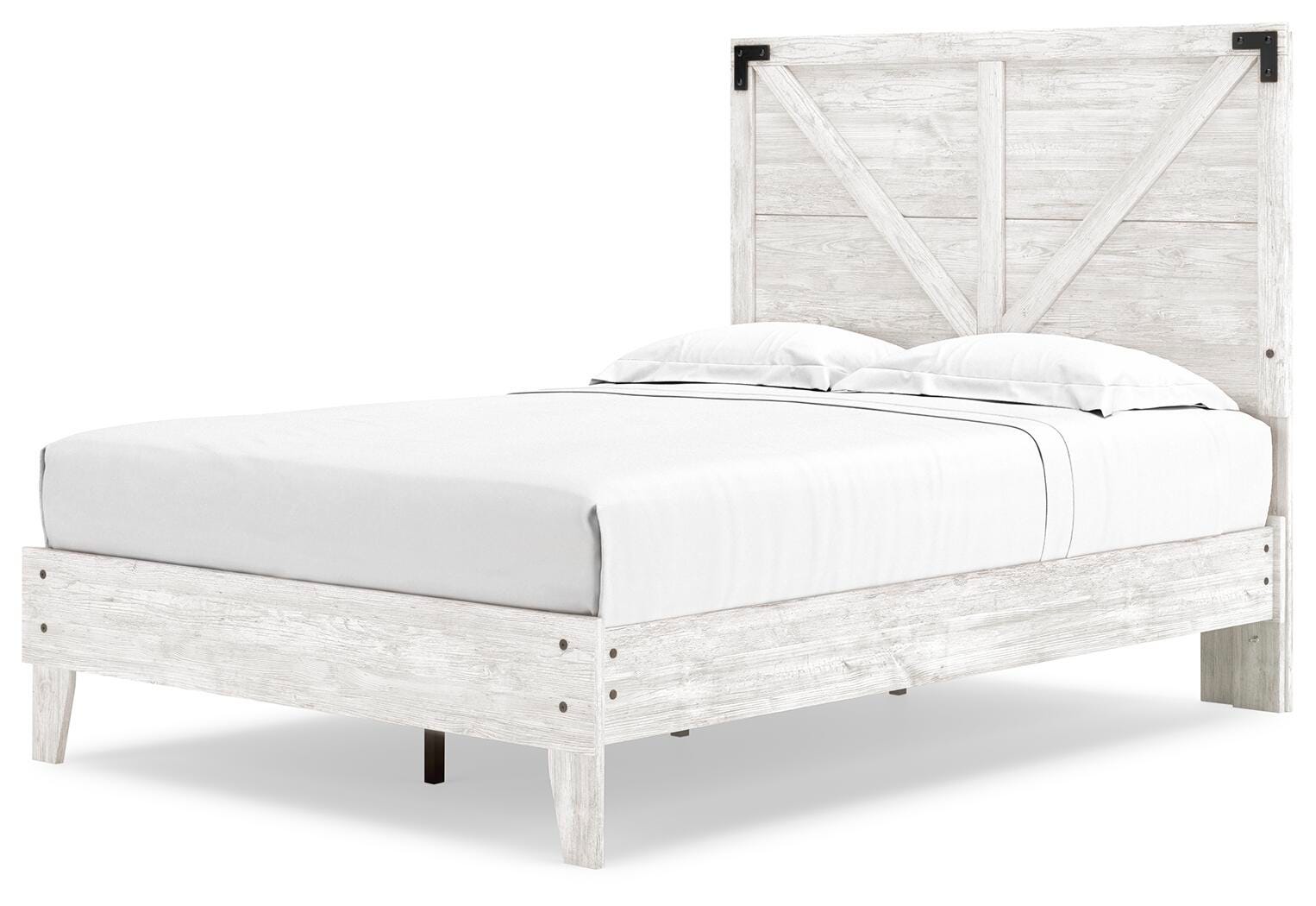 Shawburn Crossbuck Panel Platform Bed (Youth) - White/Dark Charcoal Gray  (EB4121-SI) - Image 4