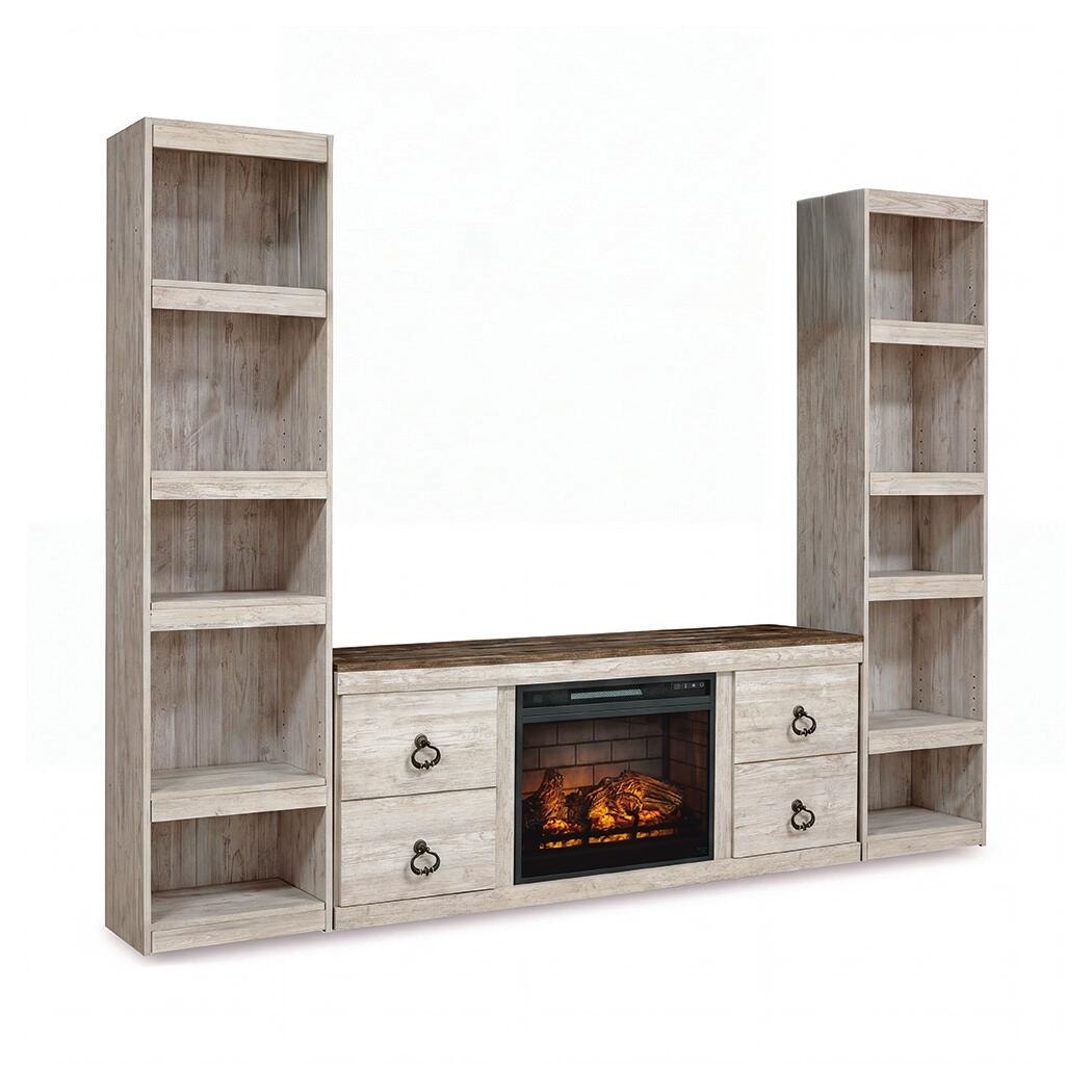 Willowton 3-Piece Entertainment Center with Electric Fireplace (EW0267-SI)