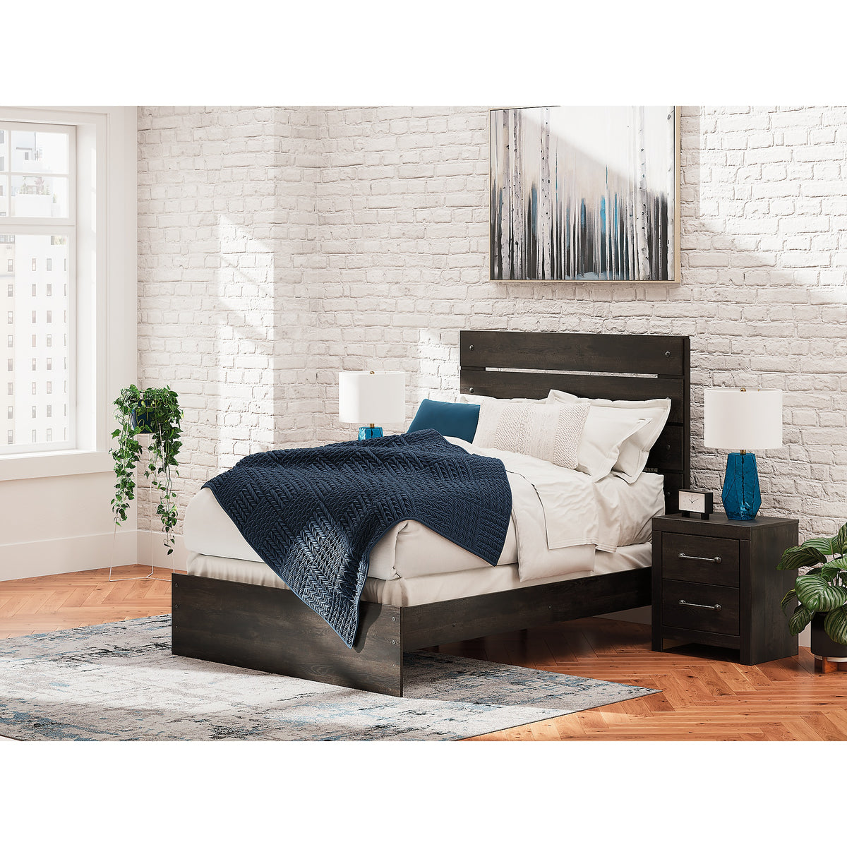 Hollivern Full Panel Bed, Dresser and Mirror (PCB2108-SI) - Image 19