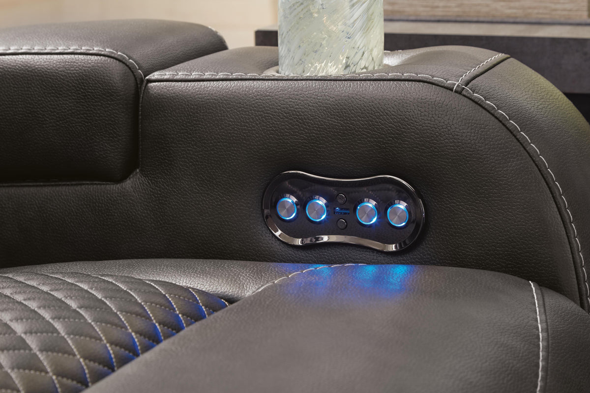 Fyne-Dyme Power Reclining Loveseat with Console (36602-SI) - Image 13