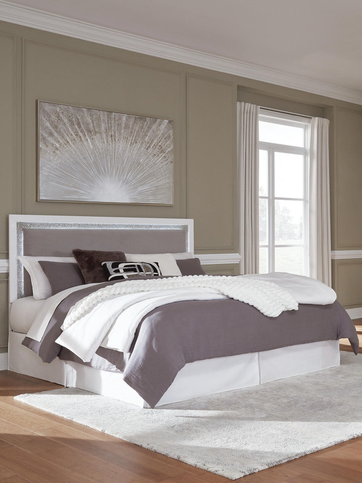 Maeling King Upholstered Panel Headboard (PCB1119-SI) - Image 2