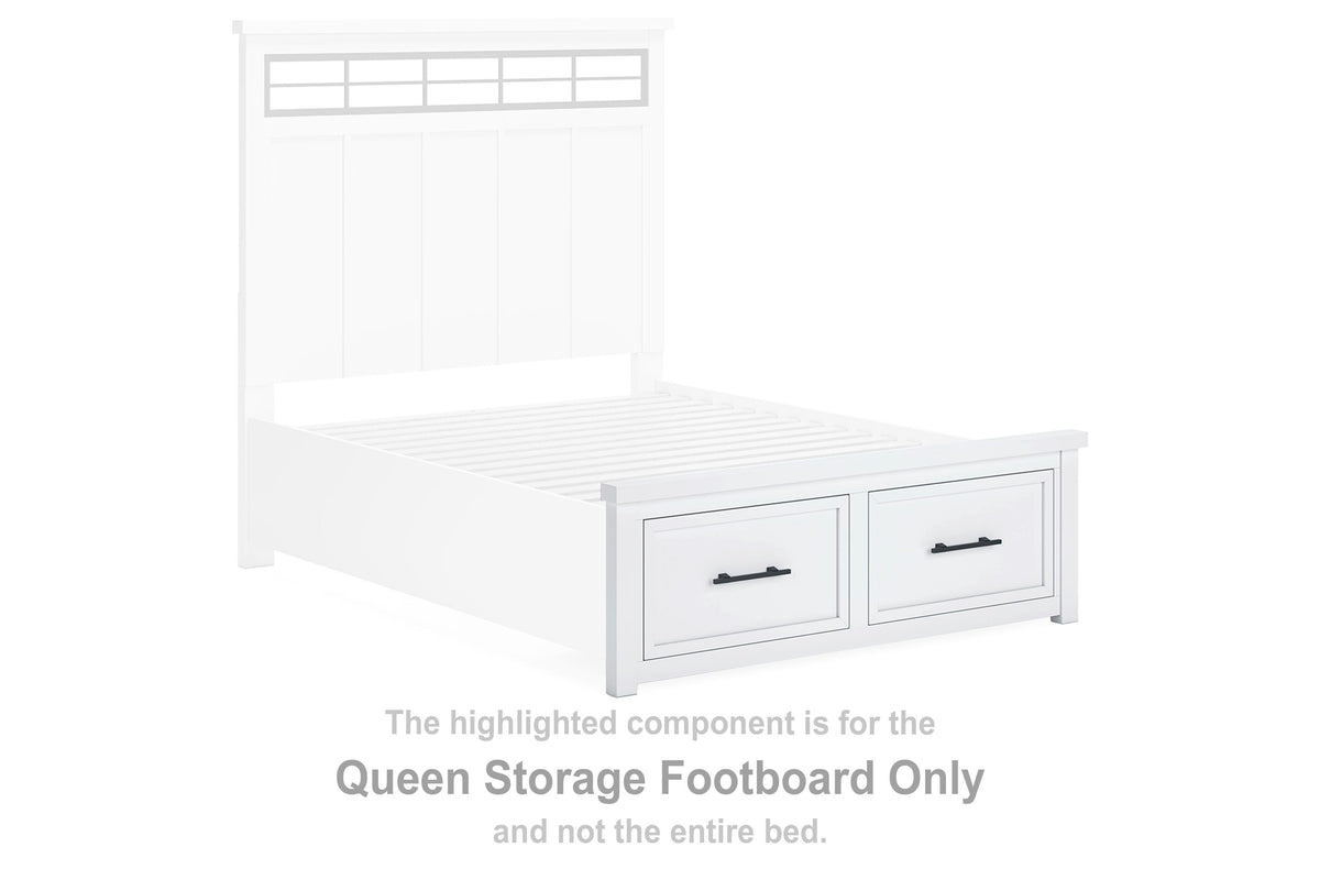 Ashbryn Storage Footboard - White/Natural  (B844-SI)