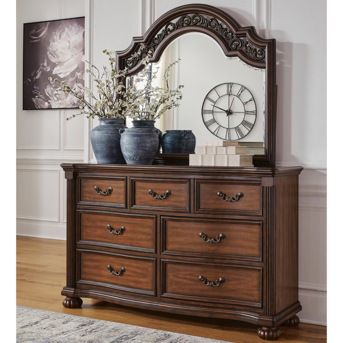 Lavinton Dresser and Mirror - Brown  (B764-SI) - Image 2