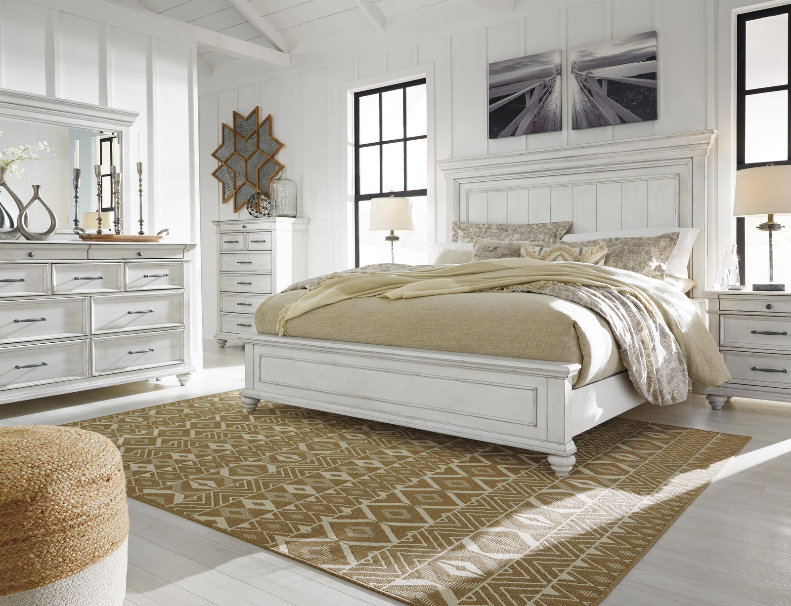 Kanwyn Panel Bed - Whitewash  (B777-SI) - Image 12