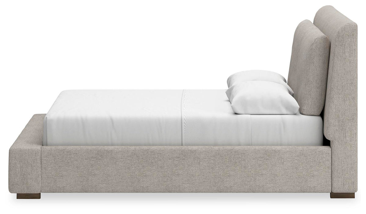 Cabalynn Upholstered Bed, Dresser and Mirror - Light Brown  (B974-SI) - Image 13