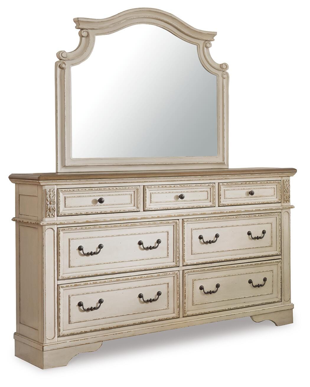 Realyn Upholstered Panel Bed, Dresser, Mirror and Chest (B743-SI) - Image 2