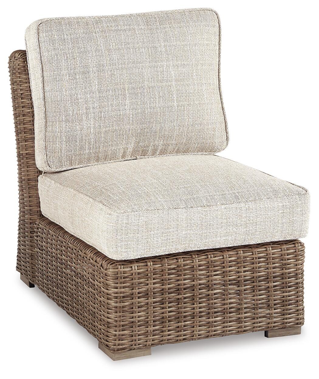Beachcroft 4-Piece Outdoor Sectional, 2 Arm Chairs, Lounge Chair and Bench (P791-SI) - Image 13