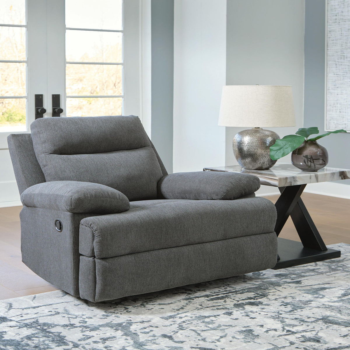 Side-Swipe Reclining Sofa with Drop Down Table (PC91406-SI) - Image 9