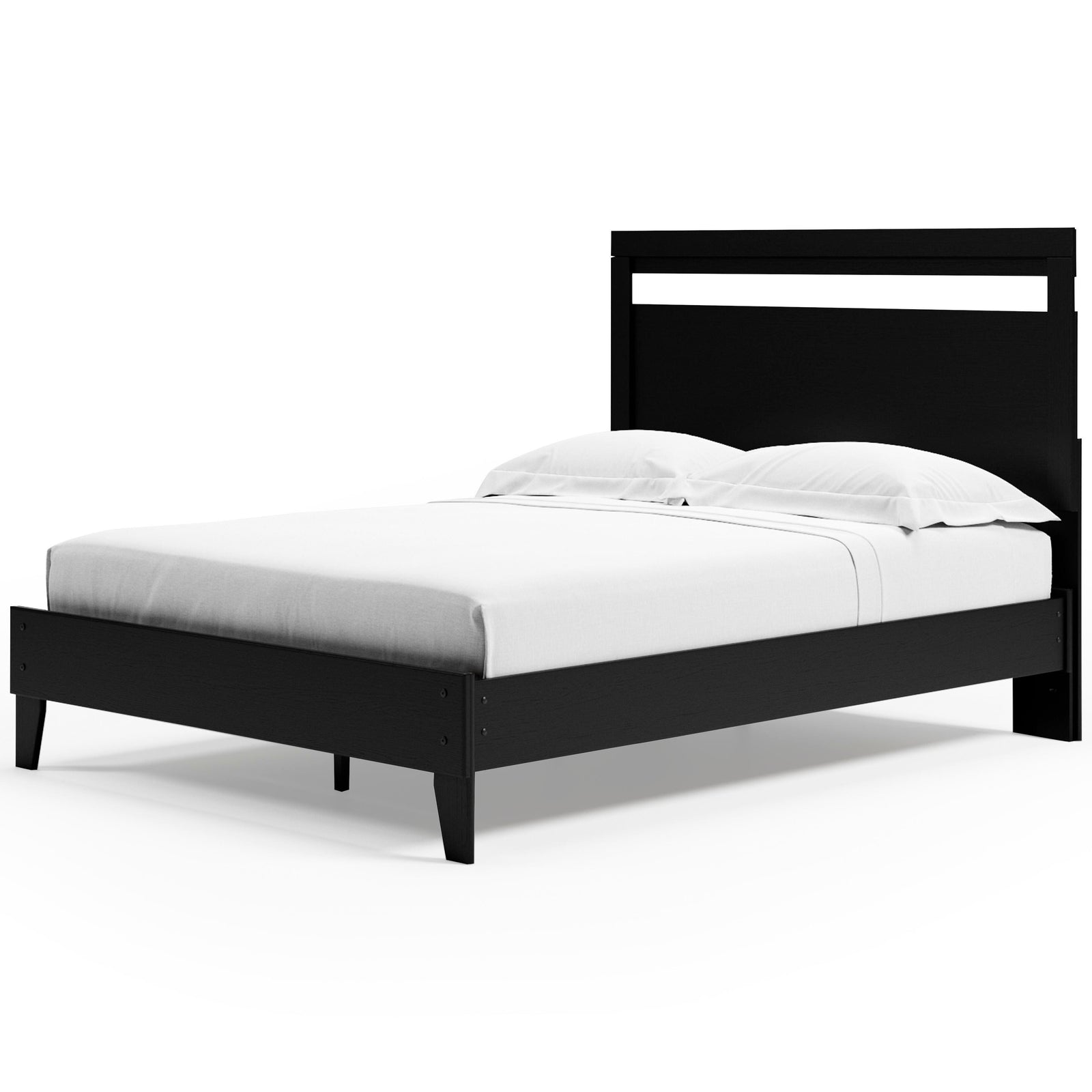 Finch Panel Platform Bed with Dresser and Nightstand - Black  (EB3392-SI) - Image 2
