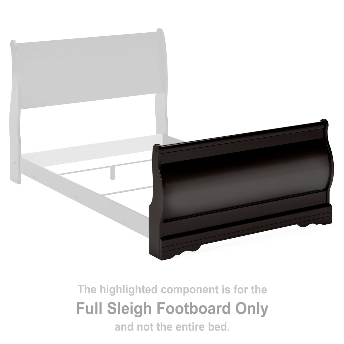 Huey Vineyard Sleigh Footboard (Youth) - Black  (B128-SI) - Image 2