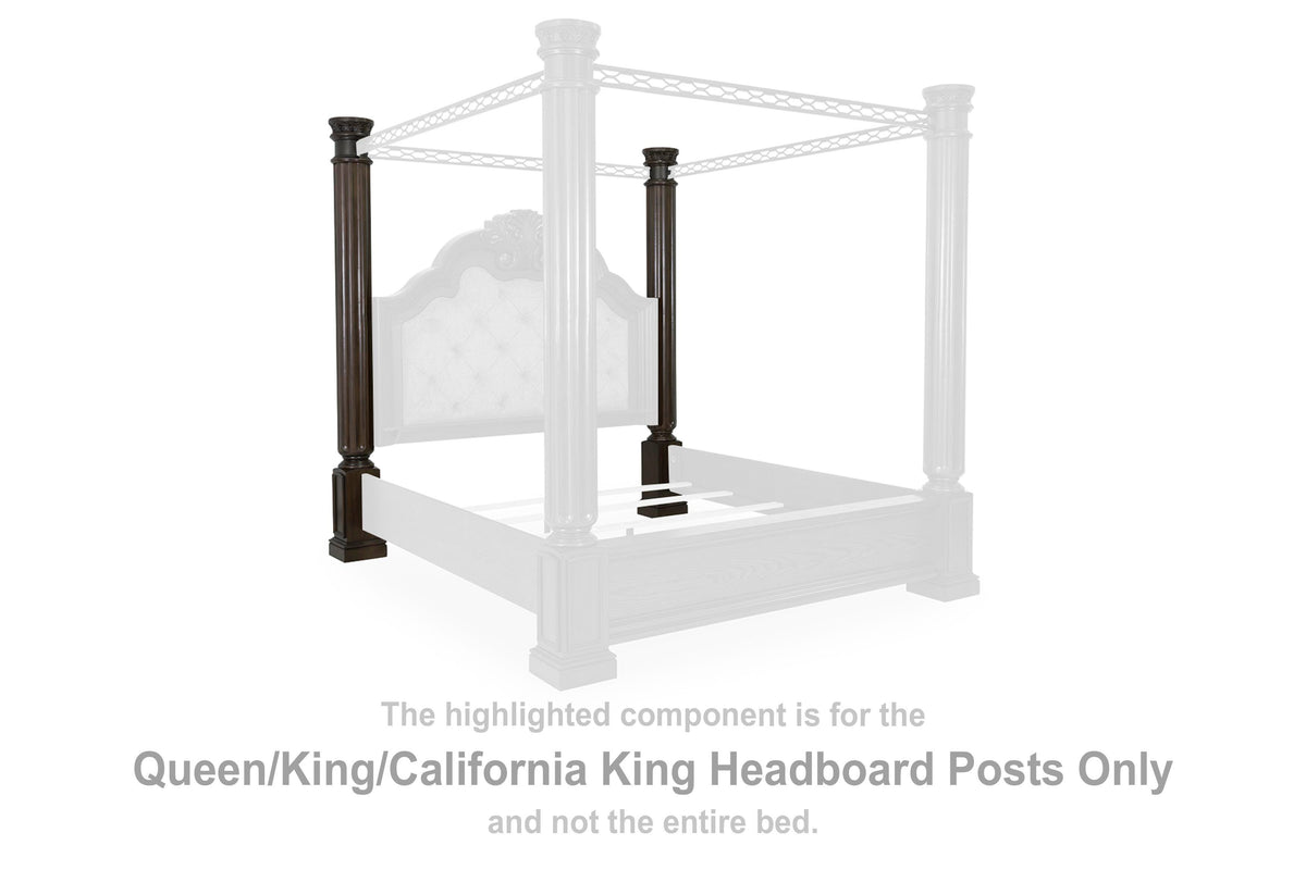 Maylee Headboard Posts - Dark Brown  (B947-SI)