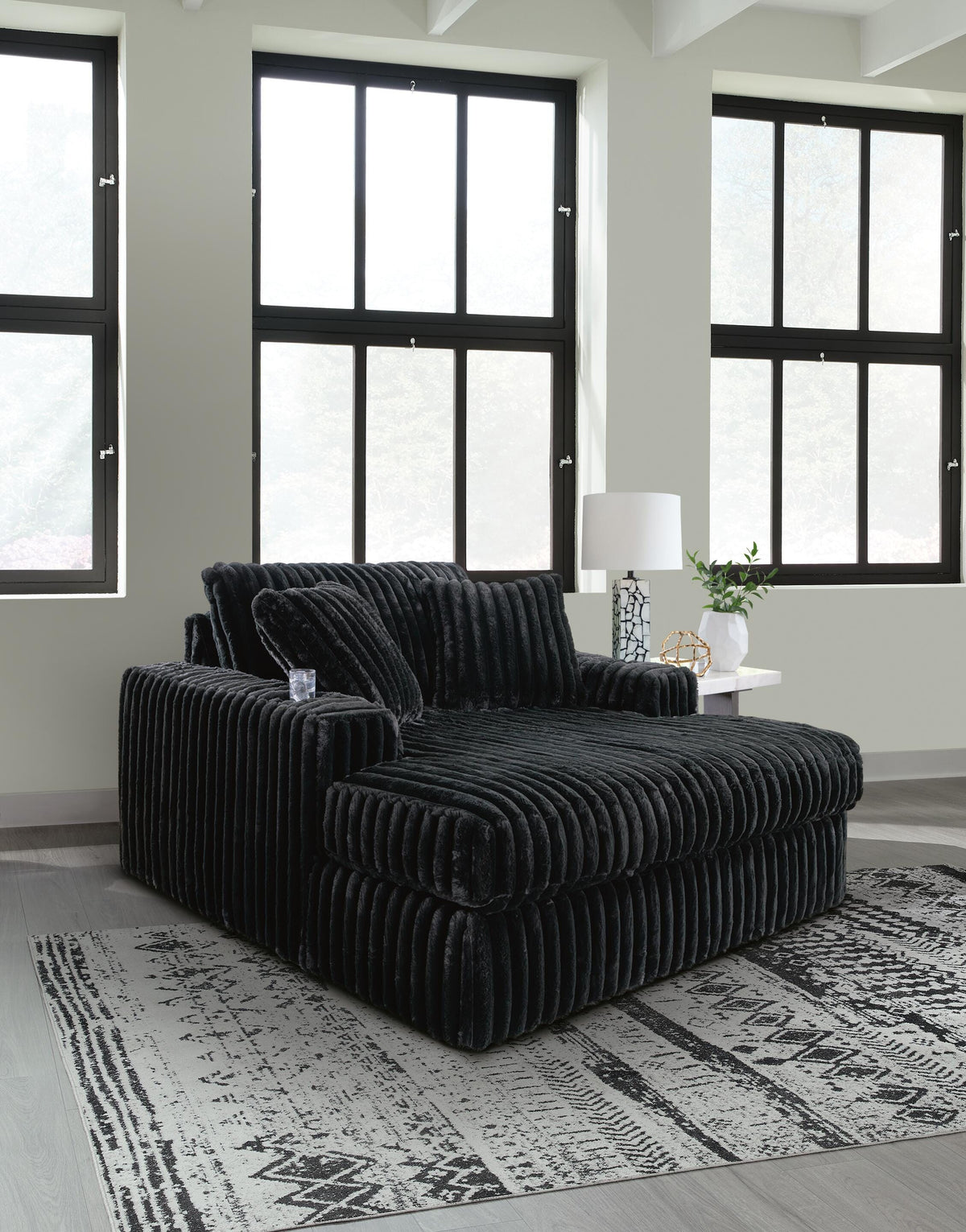 Midnight-Madness 4-Piece Sectional and Oversized Chaise (98103-SI) - Image 25