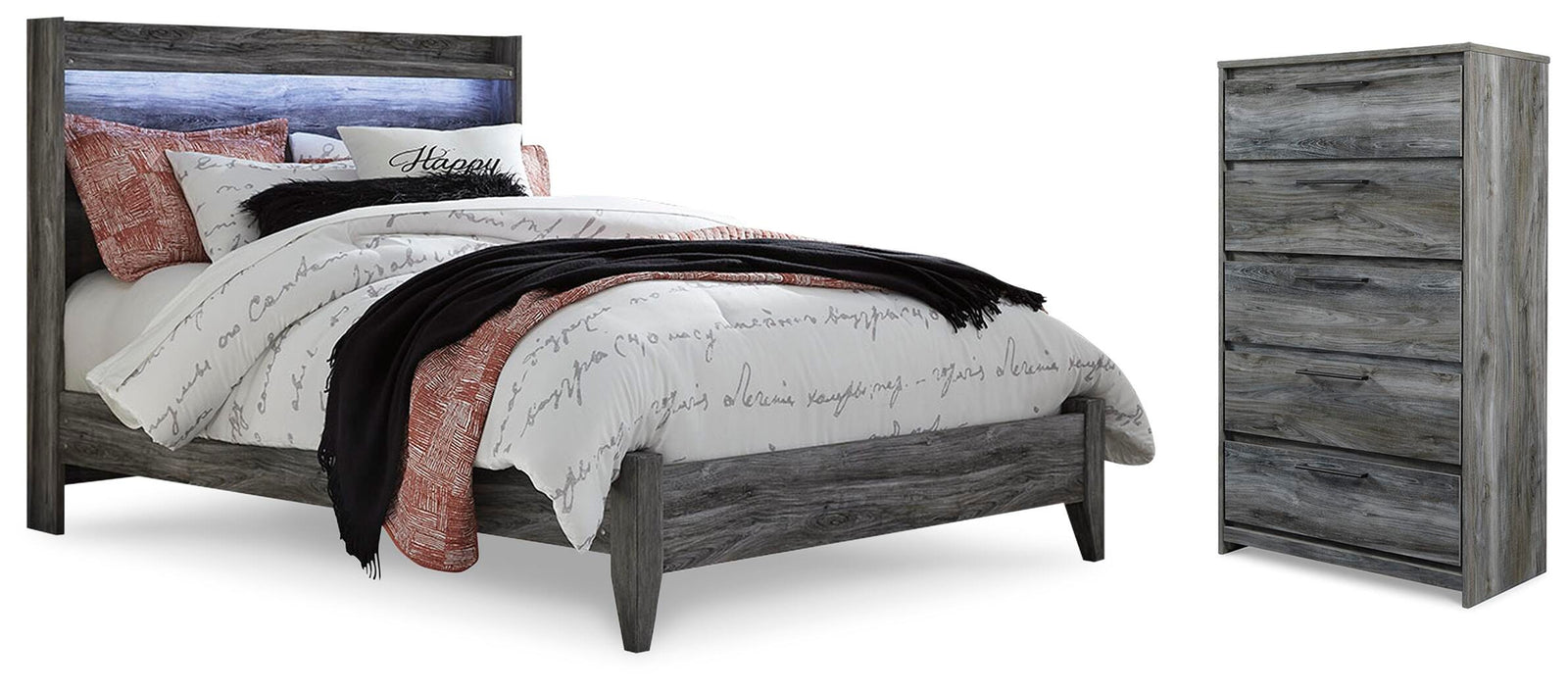Baystorm Panel Bed and Chest (B221-SI)