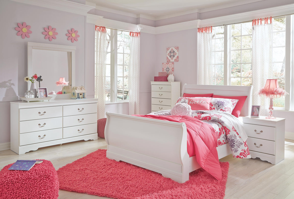 Anarasia Sleigh Bed (Youth) - White  (B129-SI) - Image 5