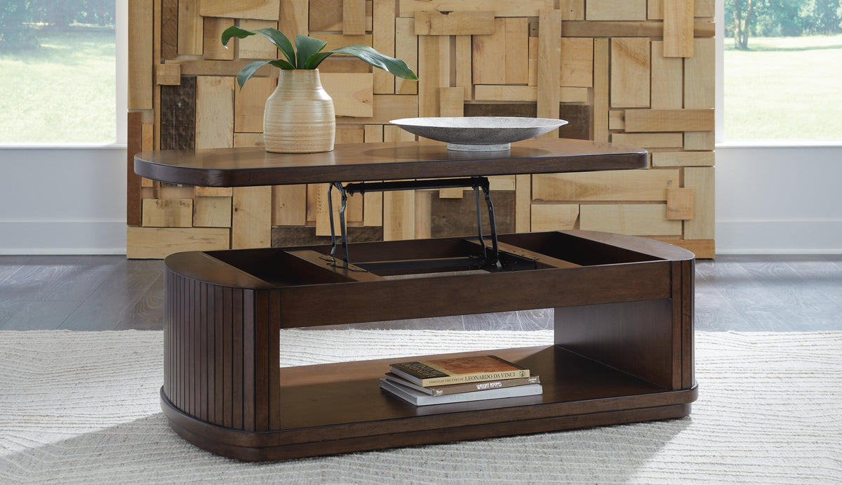 Korestone Lift-Top Coffee Table - Dark Brown  (T679-SI) - Image 7