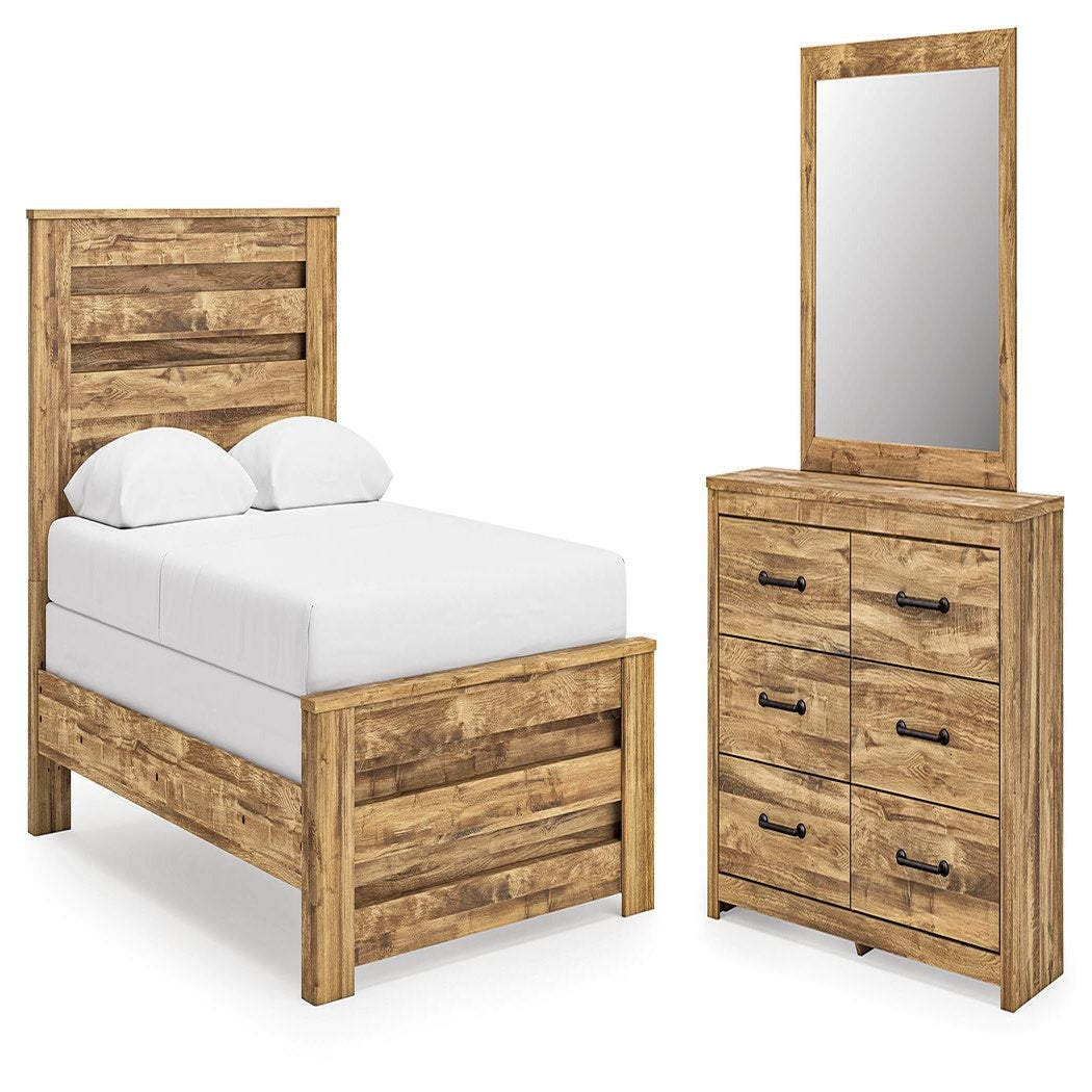 Maystonna Queen Panel Bed, Dresser and Mirror (PCB1580-SI)