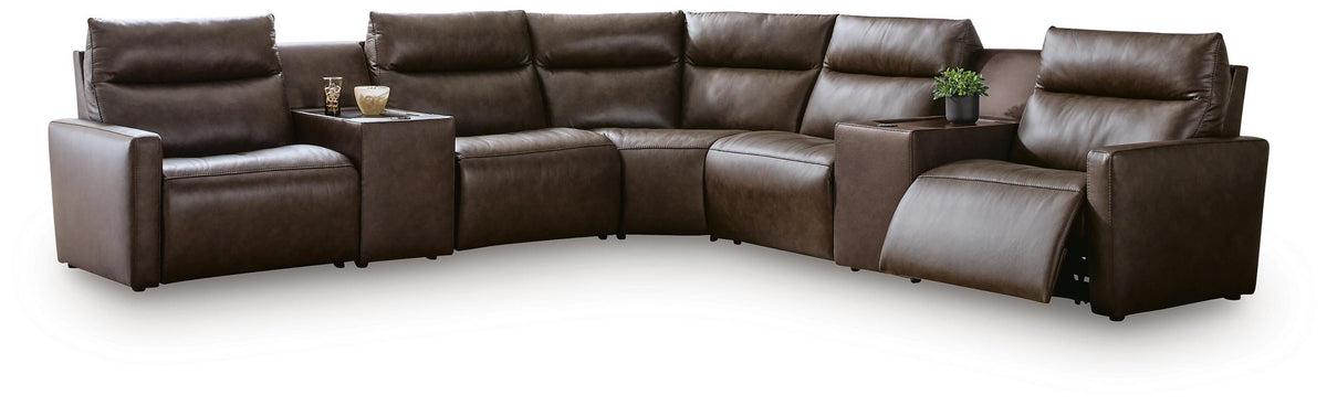 ModZ 7-Piece Power Reclining Sectional with Audio Consoles (U14000-SI)