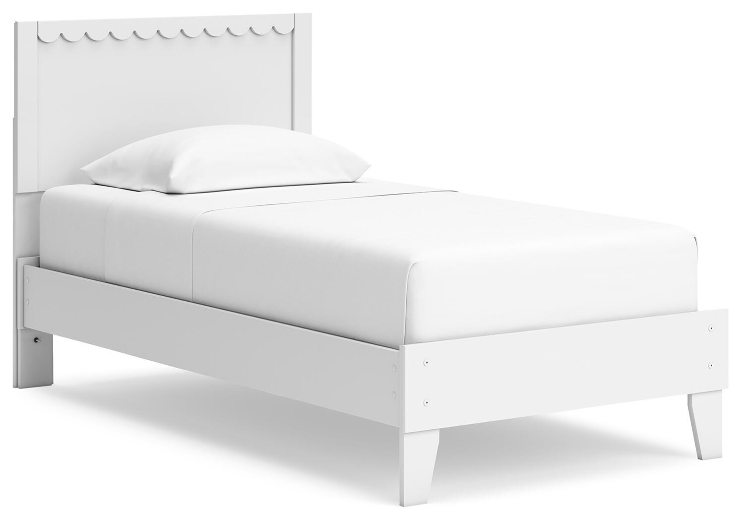 Hallityn Panel Platform Bed (Youth) - White  (EB1810-SI)