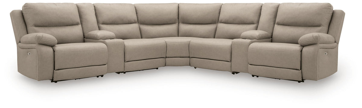 Narwhal Place 7-Piece Reclining Sectional with Storage Consoles (PC99201-SI)