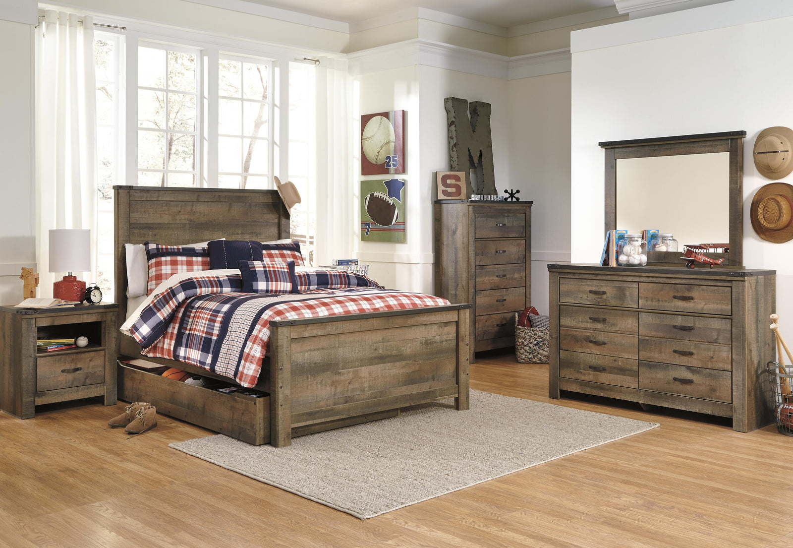 Trinell Panel Headboard - Brown  (B446-SI) - Image 13