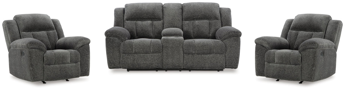 Frohn Reclining Loveseat with Console and 2 Recliners (37406-SI)