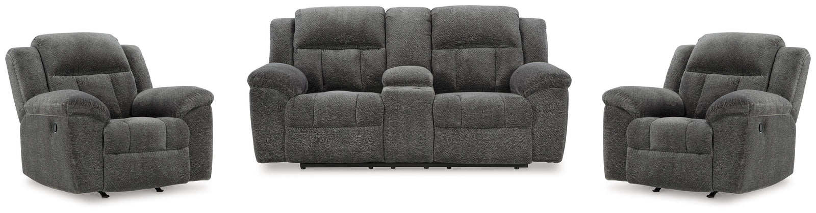 Frohn Reclining Loveseat with Console and 2 Recliners (37406-SI)