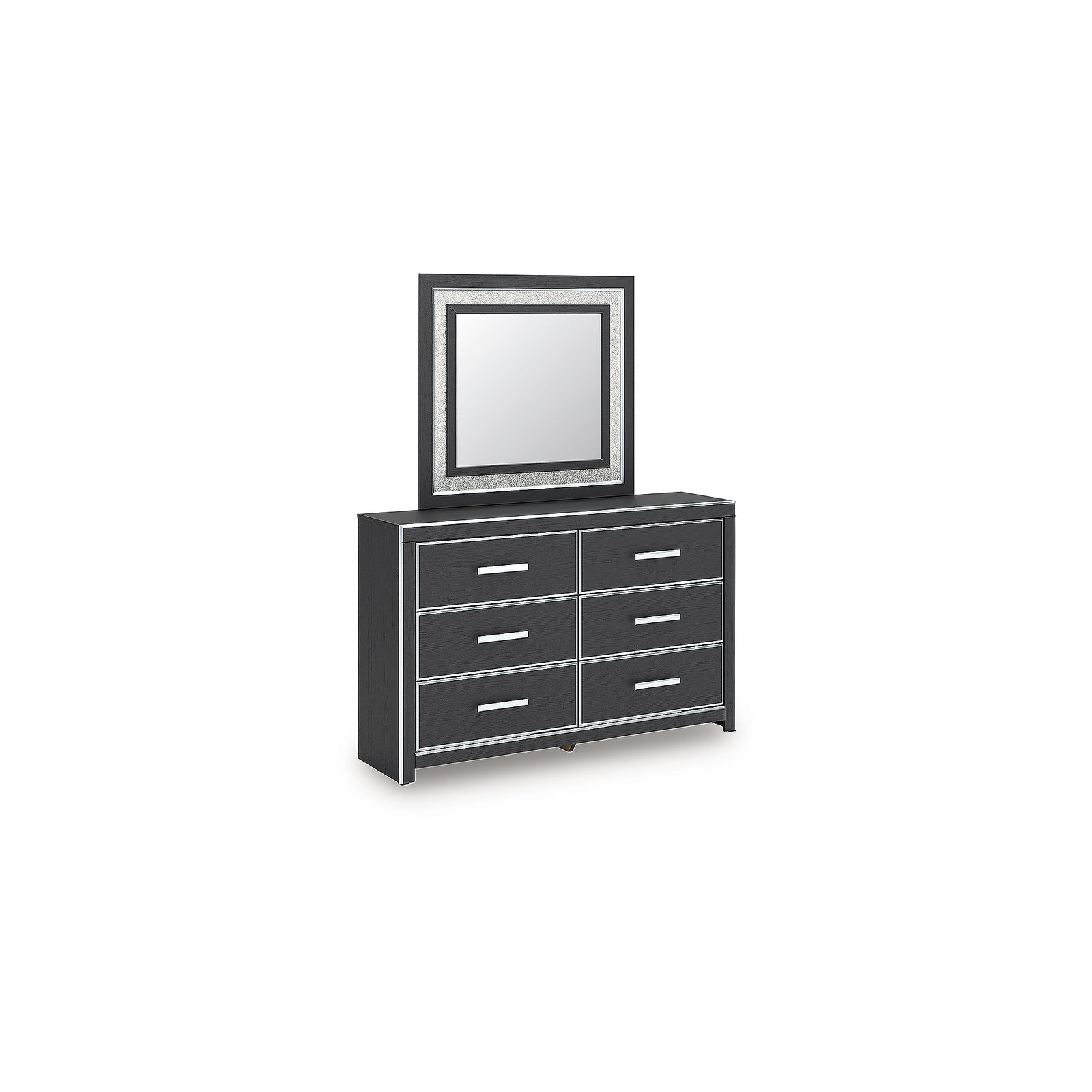 Zuraleus Queen Upholstered Panel Bed, Dresser and Mirror (PCB3380-SI) - Image 3