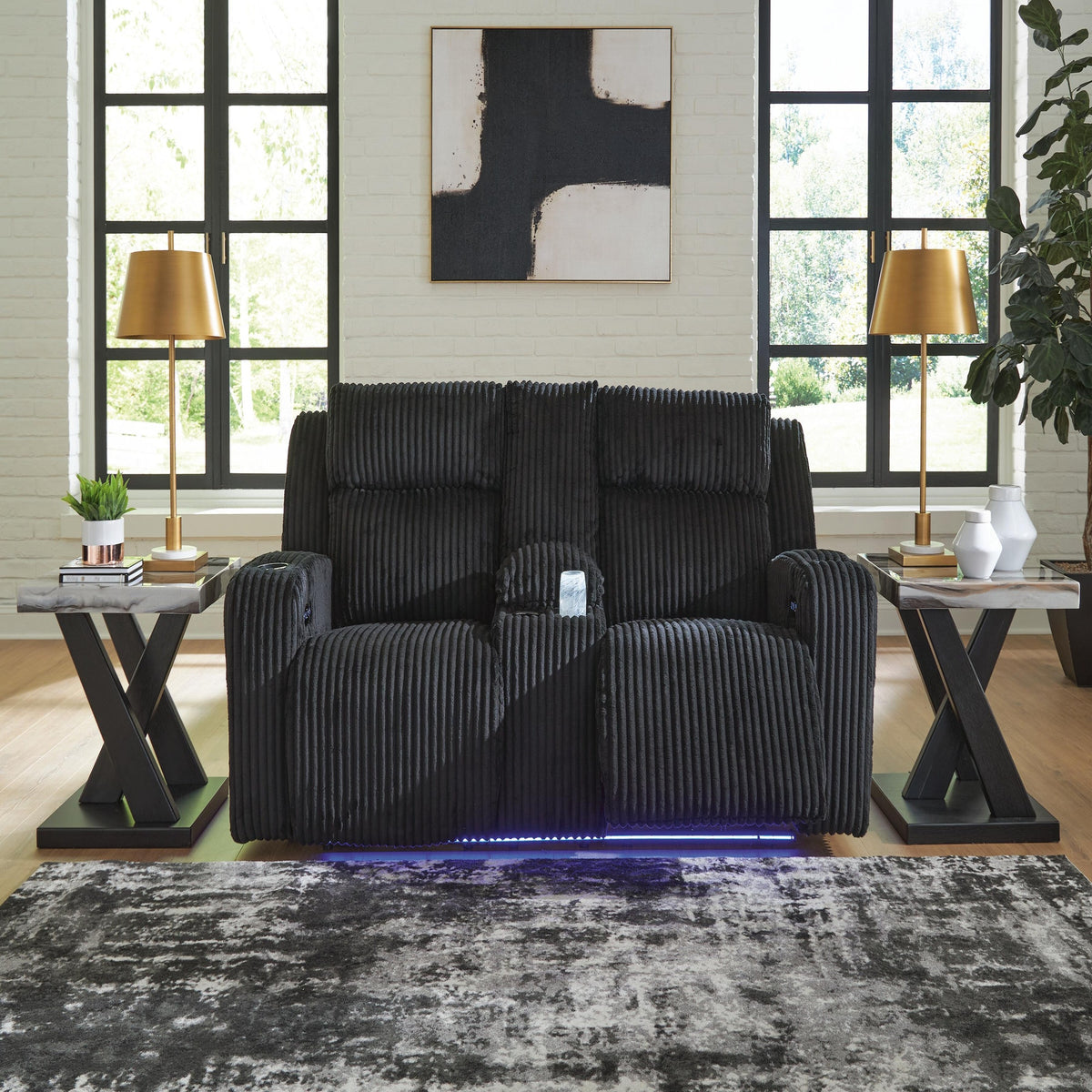 Belvarrow Power Reclining Loveseat with Console (PC64202-SI) - Image 2