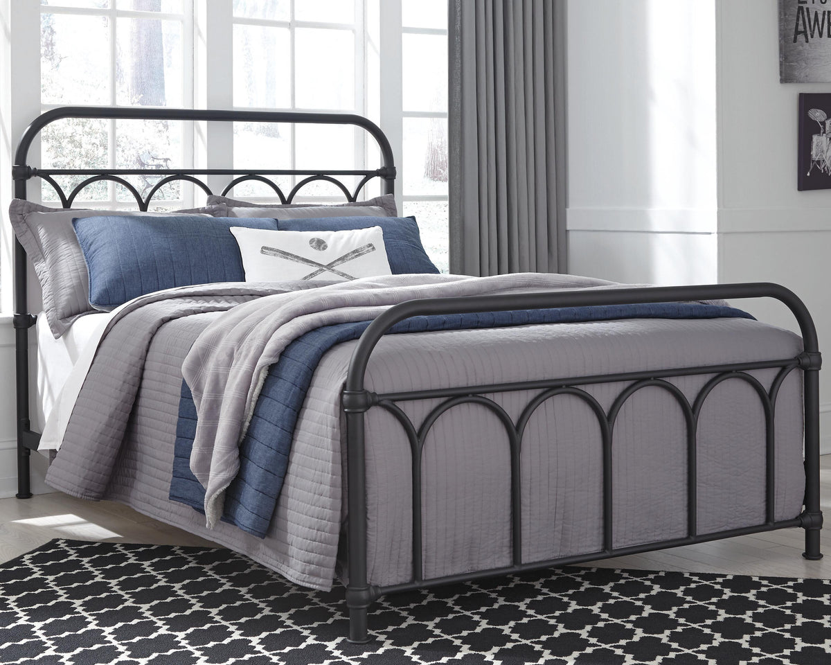 Nashburg Metal Bed (Youth) - Black  (B280-SI) - Image 6